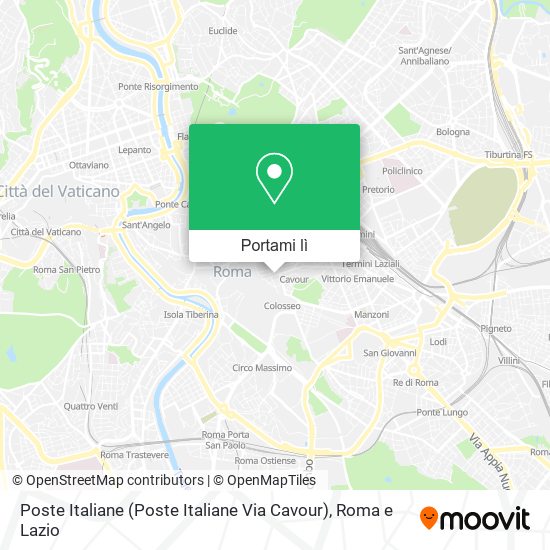 Mappa Poste Italiane (Poste Italiane Via Cavour)