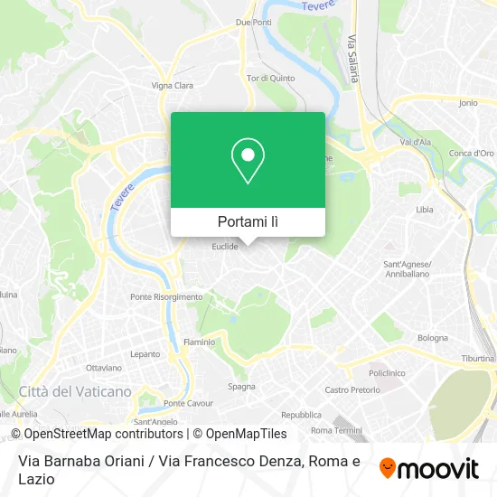 Mappa Via Barnaba Oriani / Via Francesco Denza