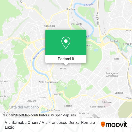 Mappa Via Barnaba Oriani / Via Francesco Denza