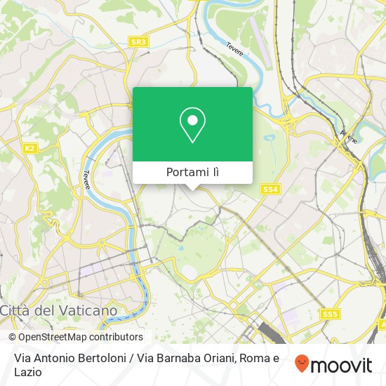Mappa Via Antonio Bertoloni / Via Barnaba Oriani