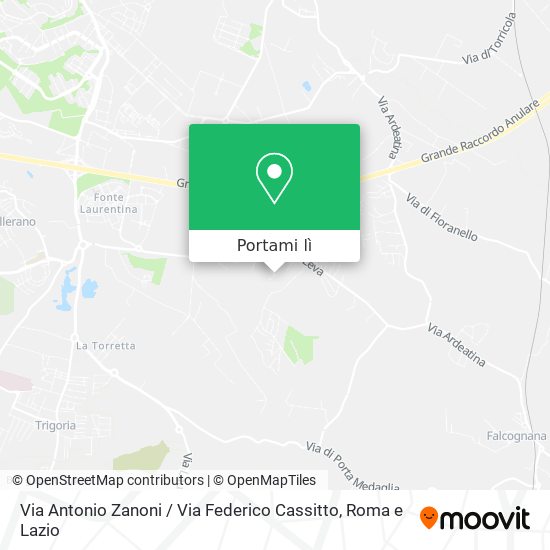Mappa Via Antonio Zanoni / Via Federico Cassitto
