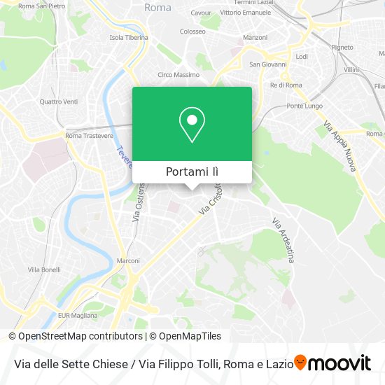 Mappa Via delle Sette Chiese / Via Filippo Tolli