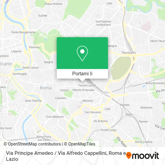 Mappa Via Principe Amedeo / Via Alfredo Cappellini