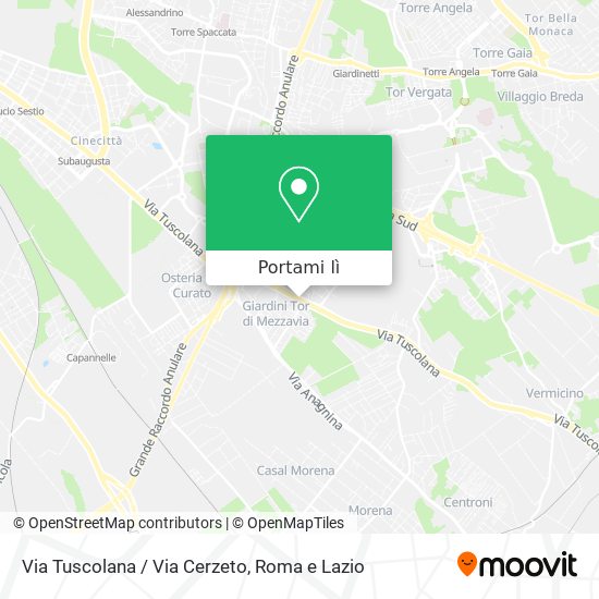 Mappa Via Tuscolana / Via Cerzeto