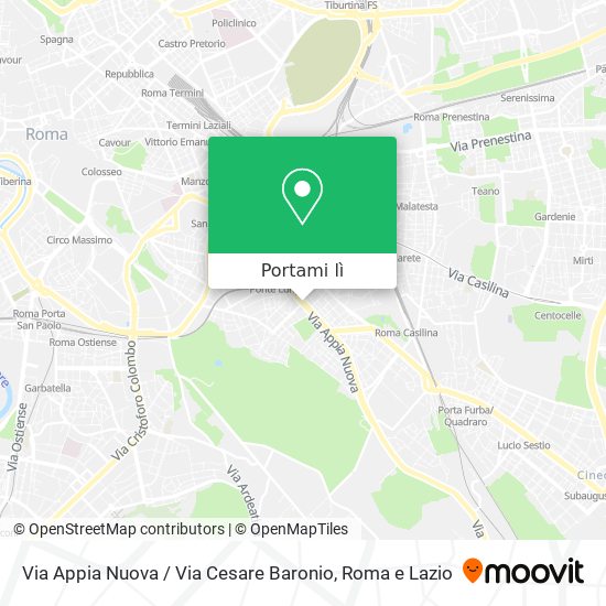 Mappa Via Appia Nuova / Via Cesare Baronio