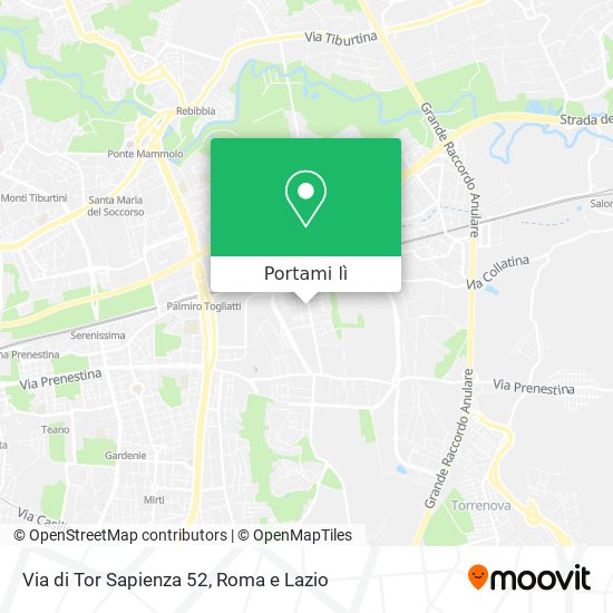 Mappa Via di Tor Sapienza  52