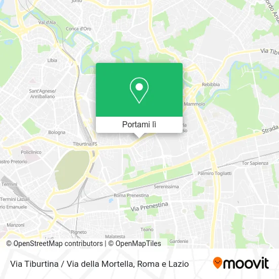 Mappa Via Tiburtina / Via della Mortella
