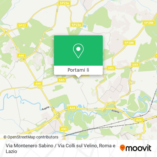 Mappa Via Montenero Sabino / Via Colli sul Velino