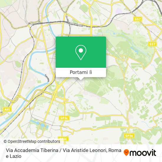 Mappa Via Accademia Tiberina / Via Aristide Leonori