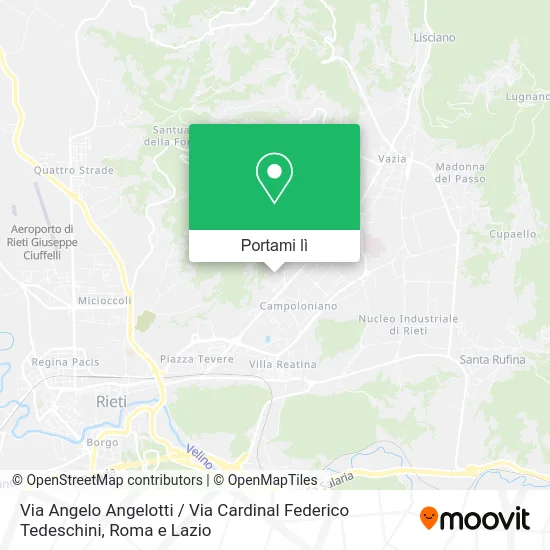 Mappa Via Angelo Angelotti / Via Cardinal Federico Tedeschini