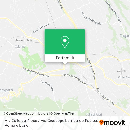 Mappa Via Colle del Noce / Via Giuseppe Lombardo Radice
