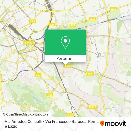 Mappa Via Amedeo Cencelli / Via Francesco Baracca