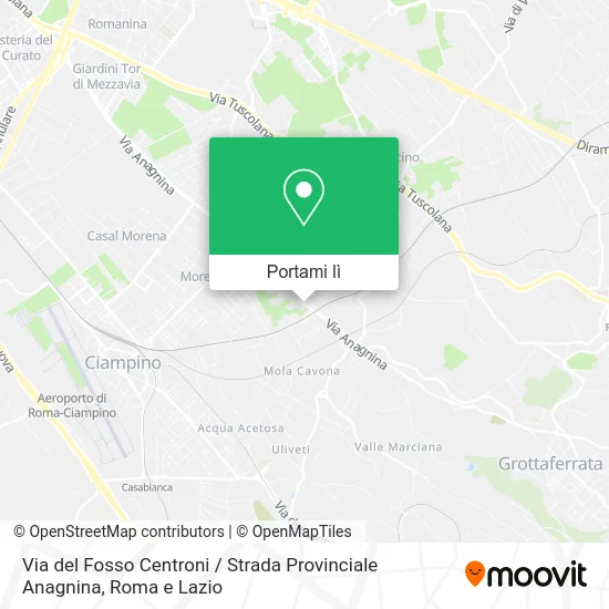 Mappa Via del Fosso Centroni / Strada Provinciale Anagnina