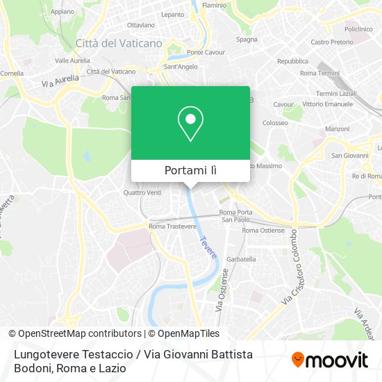 Mappa Lungotevere Testaccio / Via Giovanni Battista Bodoni