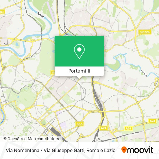 Mappa Via Nomentana / Via Giuseppe Gatti