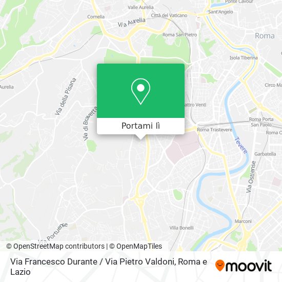 Mappa Via Francesco Durante / Via Pietro Valdoni