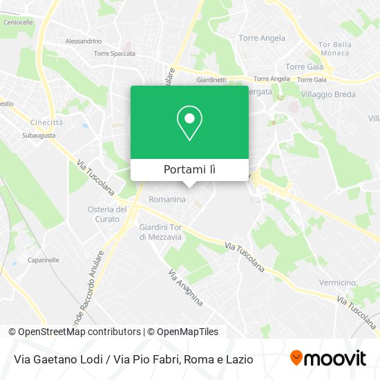 Mappa Via Gaetano Lodi / Via Pio Fabri