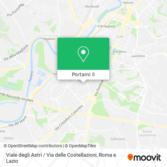 Mappa Viale degli Astri / Via delle Costellazioni