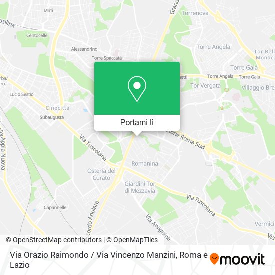 Mappa Via Orazio Raimondo / Via Vincenzo Manzini