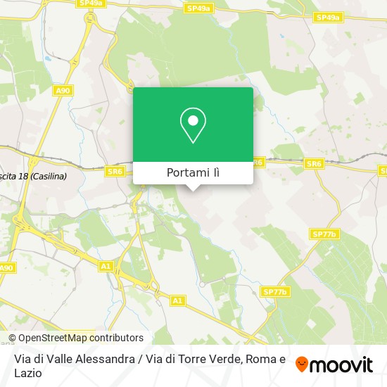 Mappa Via di Valle Alessandra / Via di Torre Verde