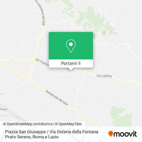 Mappa Piazza San Giuseppe / Via Osteria della Fontana Prato Sereno