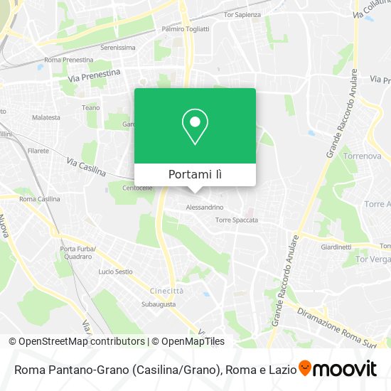 Mappa Roma Pantano-Grano (Casilina / Grano)