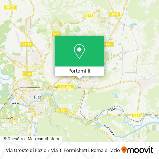 Mappa Via Oreste di Fazio / Via T. Formichetti
