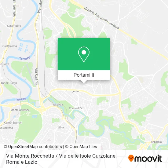 Mappa Via Monte Rocchetta / Via delle Isole Curzolane