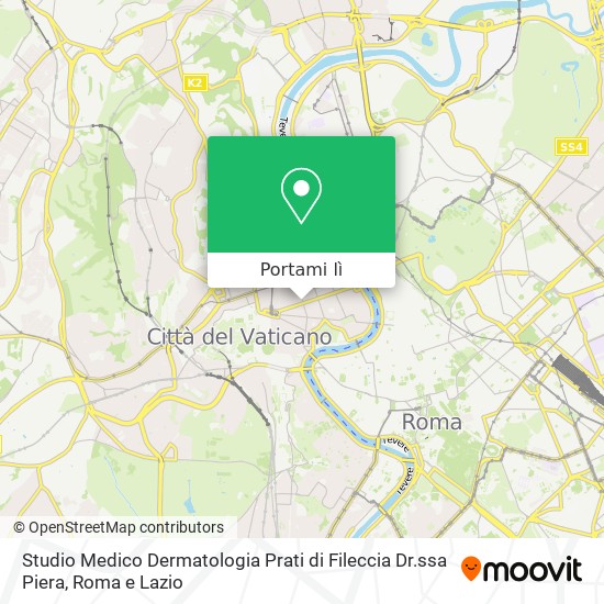 Mappa Studio Medico Dermatologia Prati di Fileccia Dr.ssa Piera