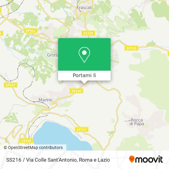 Mappa SS216 / Via Colle Sant'Antonio