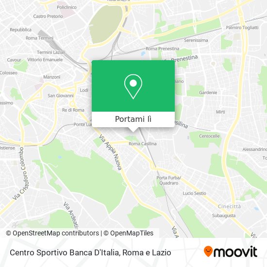 Mappa Centro Sportivo Banca D'Italia