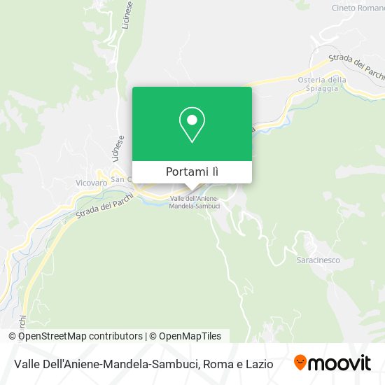 Mappa Valle Dell'Aniene-Mandela-Sambuci