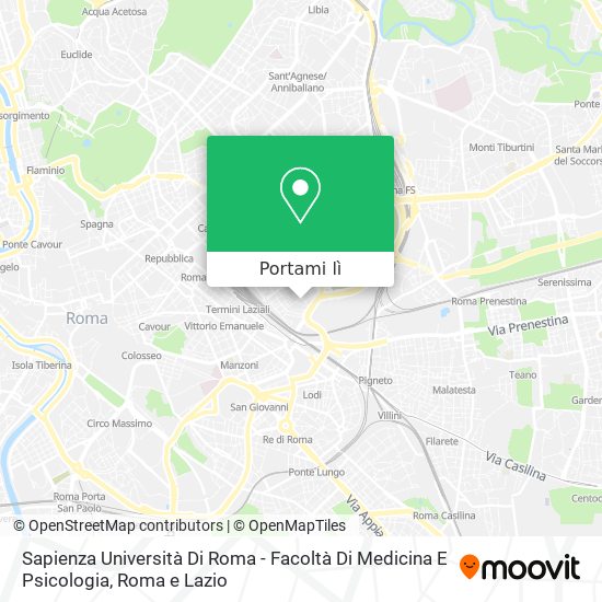 Mappa Sapienza Università Di Roma - Facoltà Di Medicina E Psicologia
