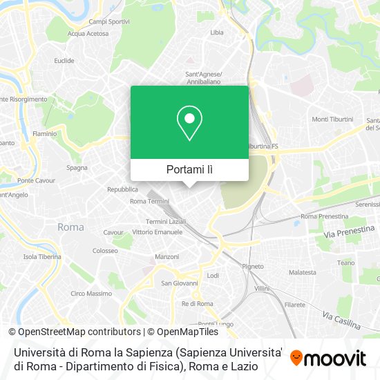 Mappa Università di Roma la Sapienza (Sapienza Universita' di Roma - Dipartimento di Fisica)