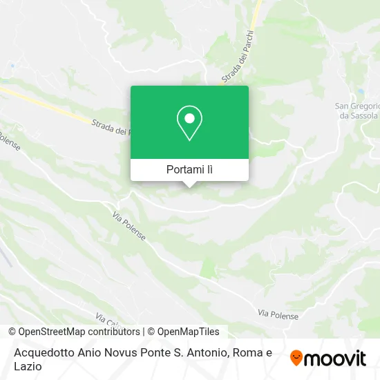 Mappa Acquedotto Anio Novus Ponte S. Antonio