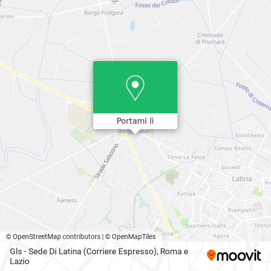 Mappa Gls - Sede Di Latina (Corriere Espresso)