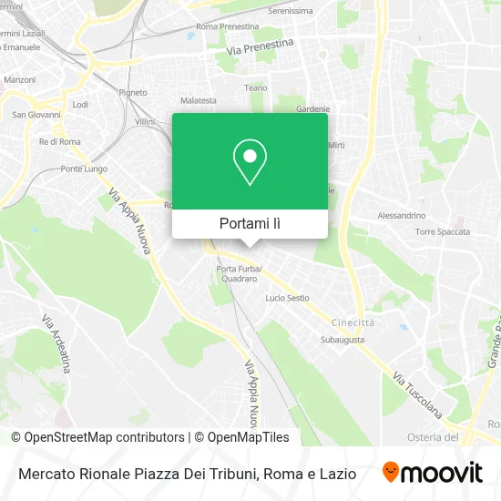 Mappa Mercato Rionale Piazza Dei Tribuni