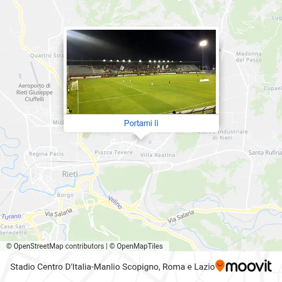 Mappa Stadio Centro D'Italia-Manlio Scopigno