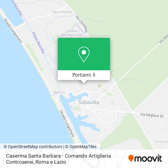 Mappa Caserma Santa Barbara - Comando Artiglieria Controaerei