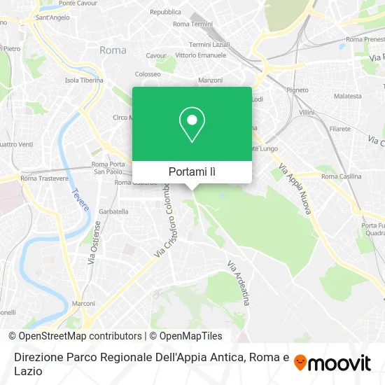 Mappa Direzione Parco Regionale Dell'Appia Antica
