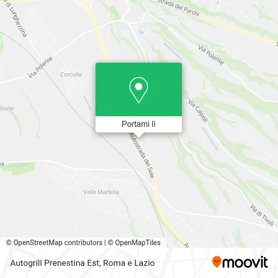 Mappa Autogrill Prenestina Est