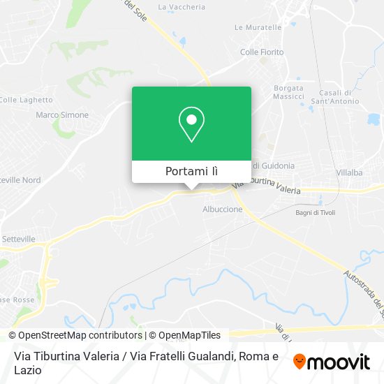 Mappa Via Tiburtina Valeria / Via Fratelli Gualandi