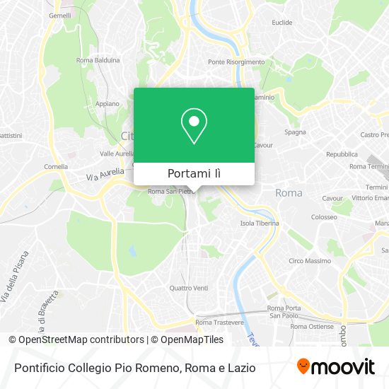 Mappa Pontificio Collegio Pio Romeno