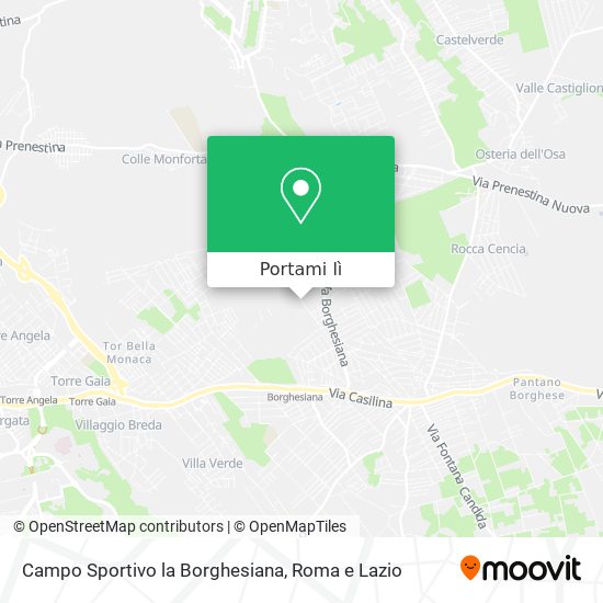 Mappa Campo Sportivo la Borghesiana