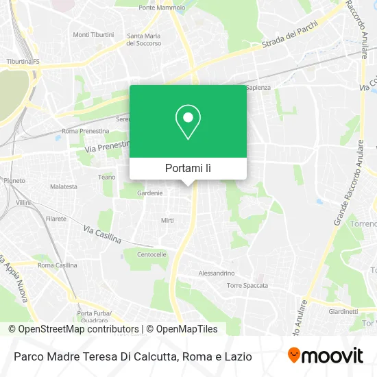 Mappa Parco Madre Teresa Di Calcutta