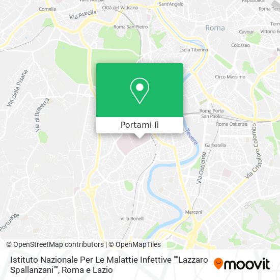 Mappa Istituto Nazionale Per Le Malattie Infettive ""Lazzaro Spallanzani""