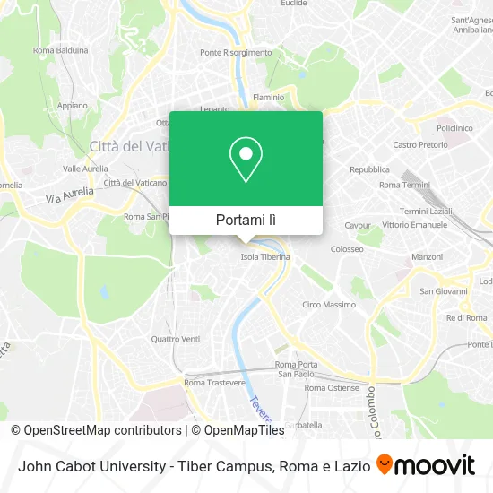 Mappa John Cabot University - Tiber Campus