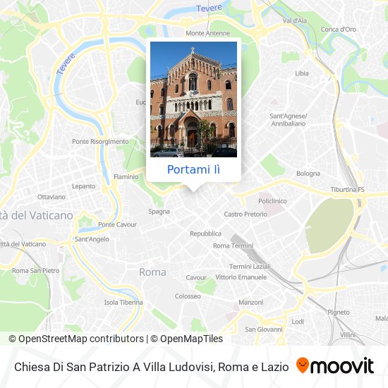 Mappa Chiesa Di San Patrizio A Villa Ludovisi