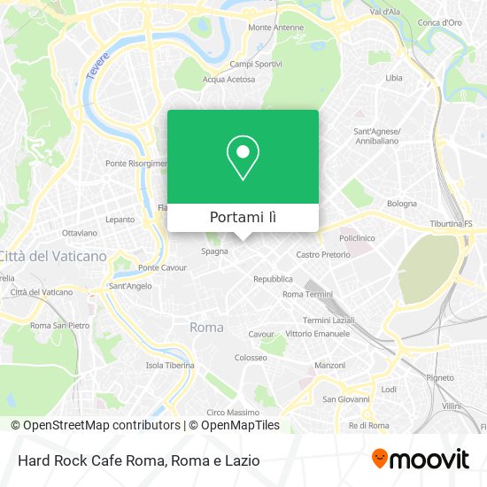 Mappa Hard Rock Cafe Roma