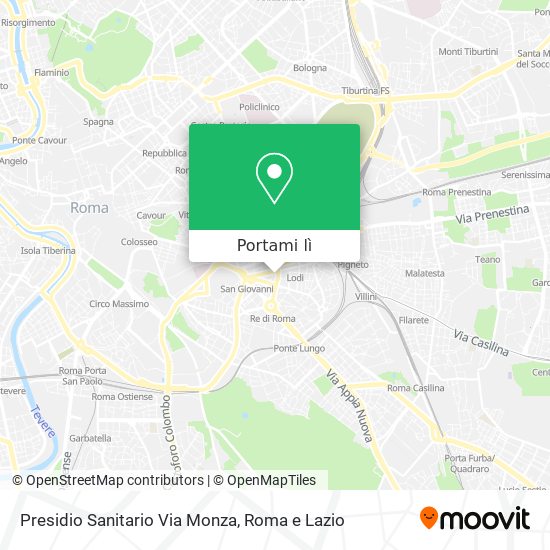 Mappa Presidio Sanitario Via Monza